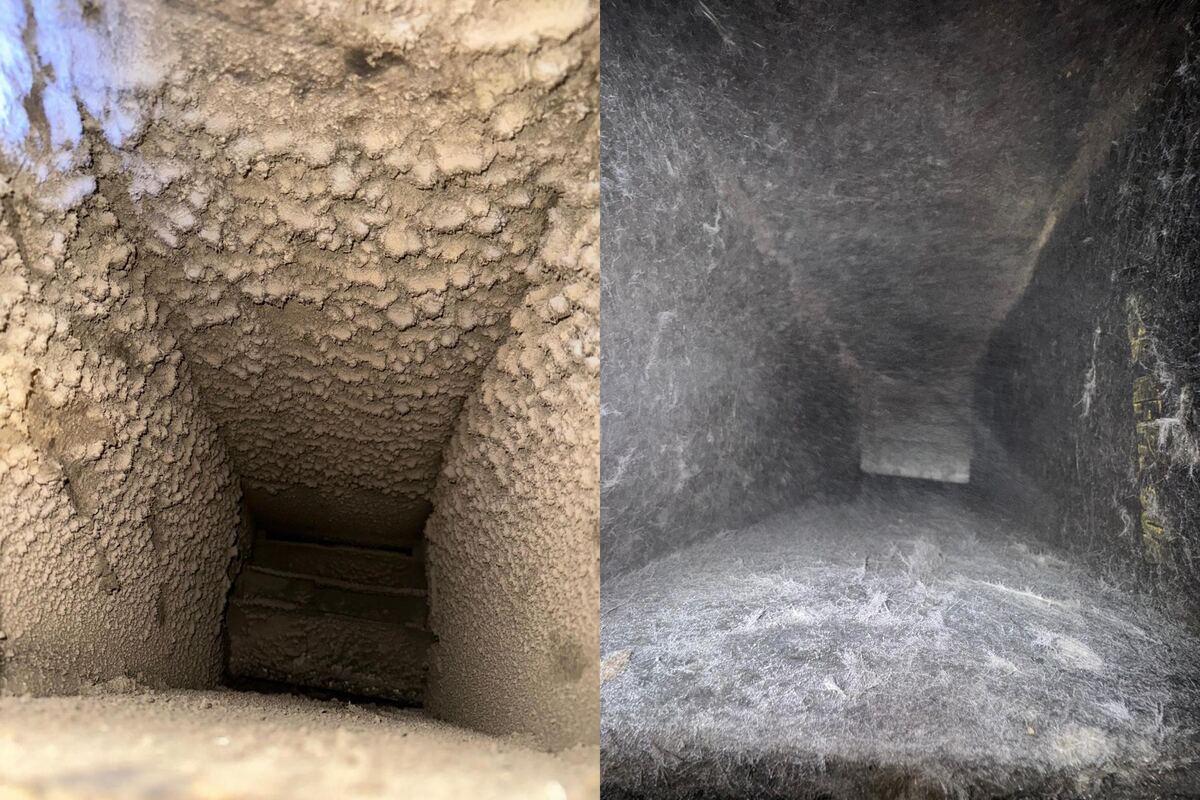 Air duct before after