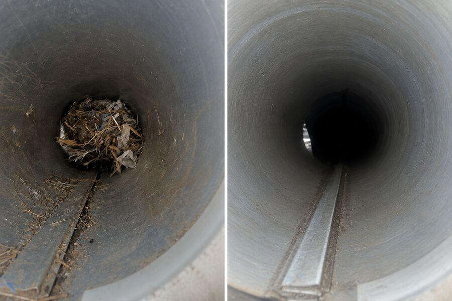 Heavy blockage removed — fire hazard eliminated