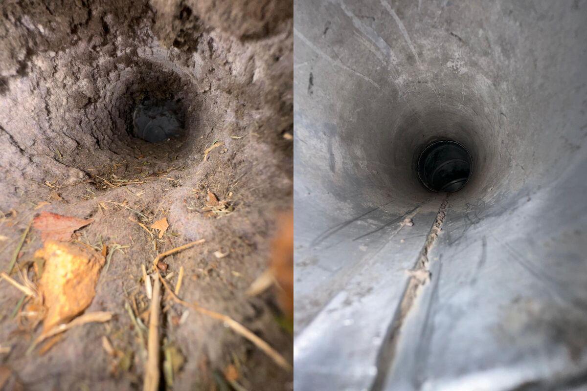 Dryer vent before and after cleaning