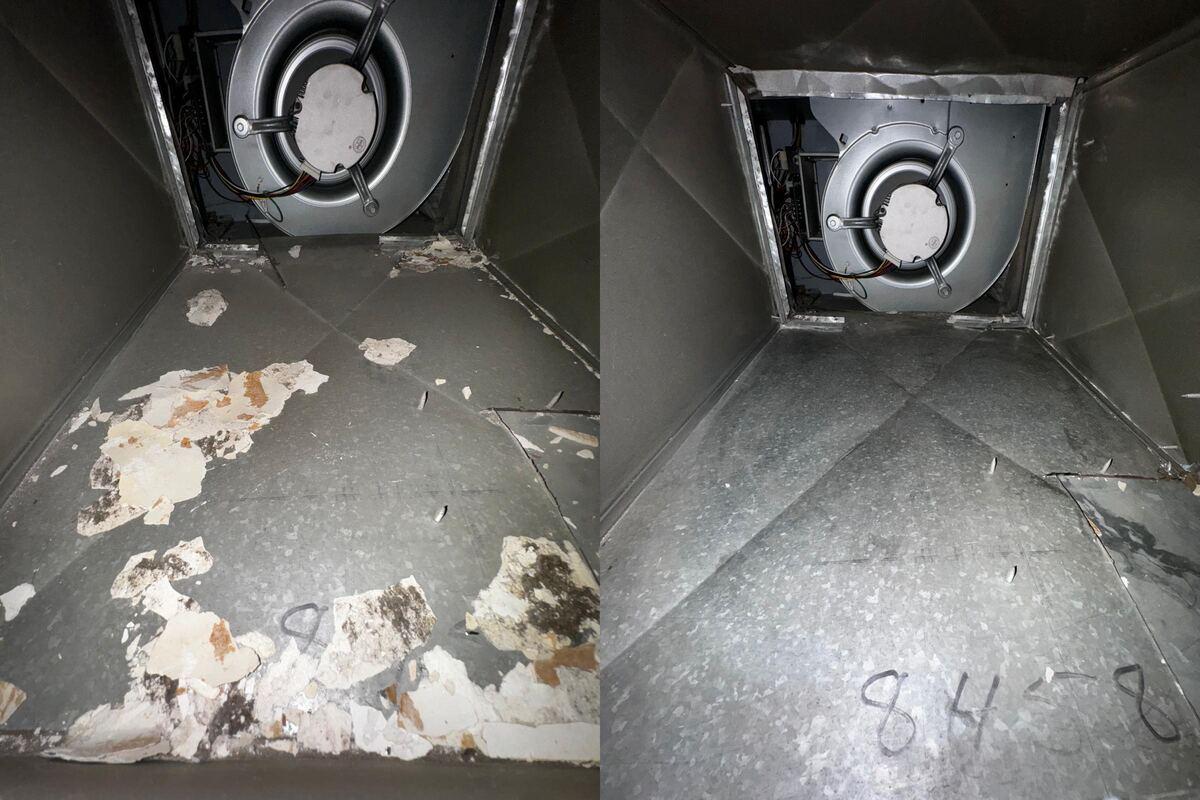 HVAC unit before and after