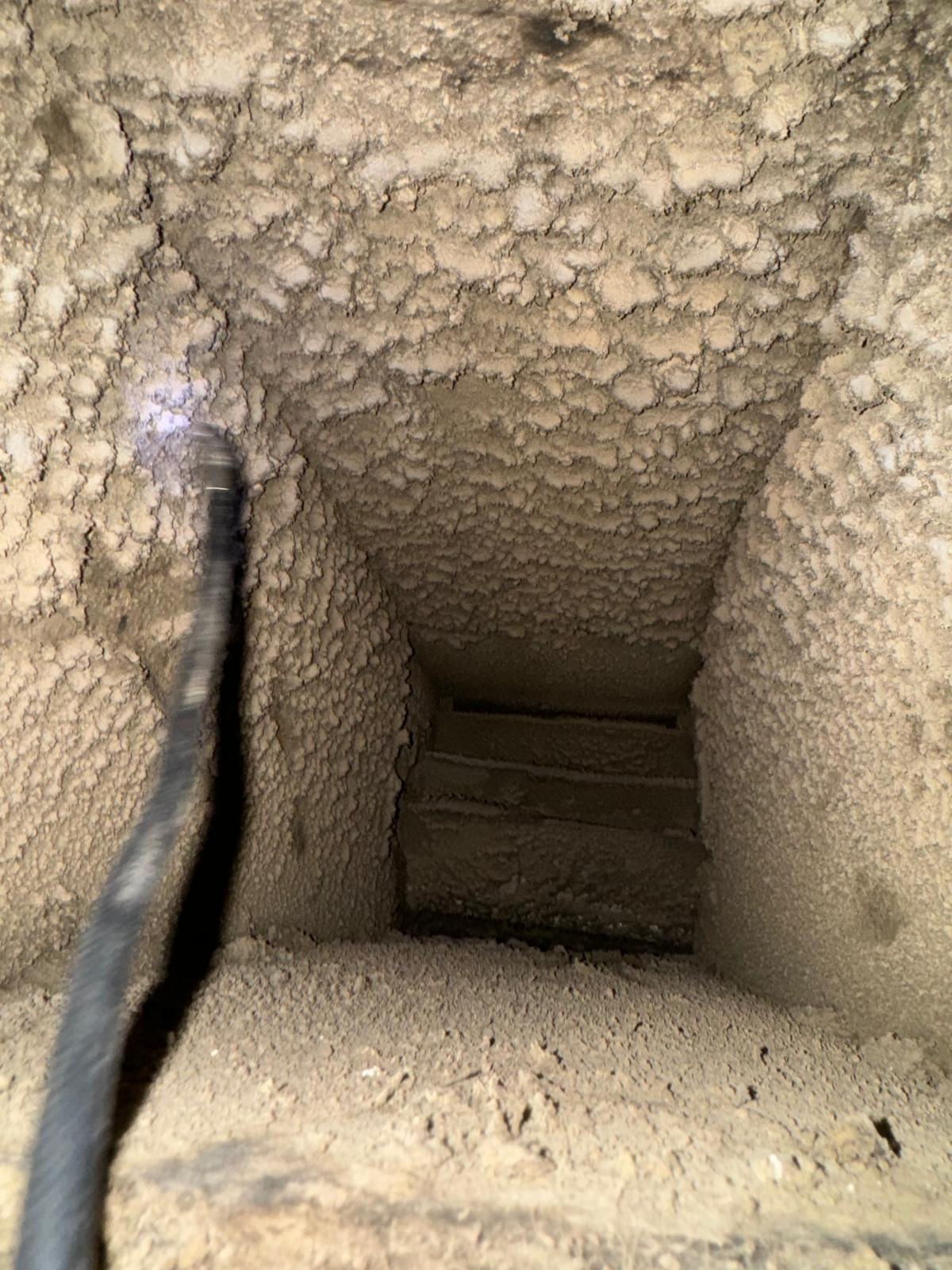 Chimney interior — soot deposits