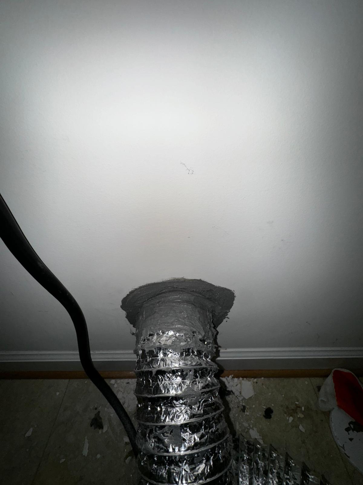 Duct register — dust & debris removed