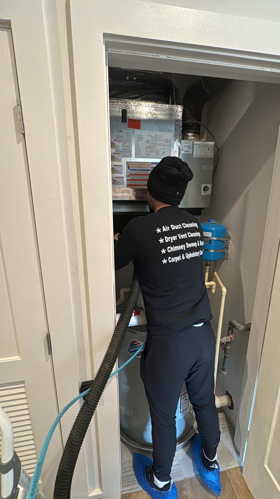 Duct section — years of contamination