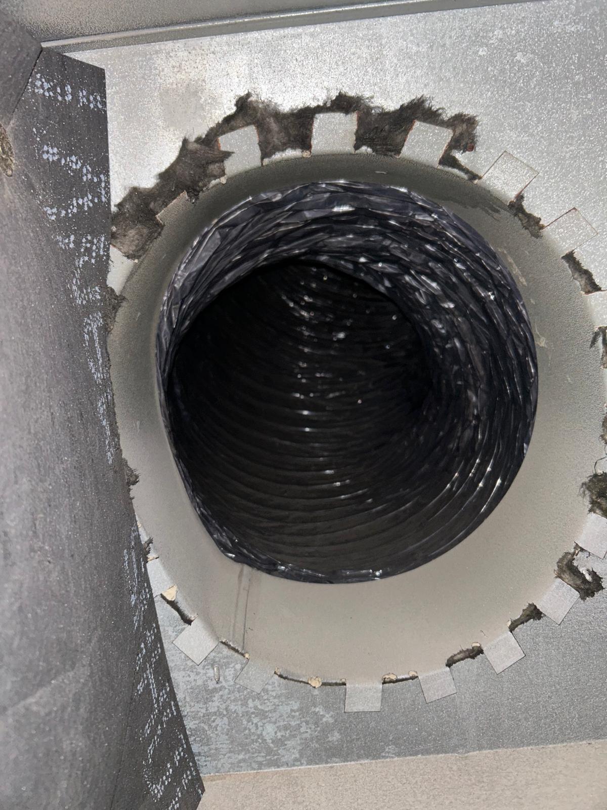 Dryer vent hose — debris accumulation